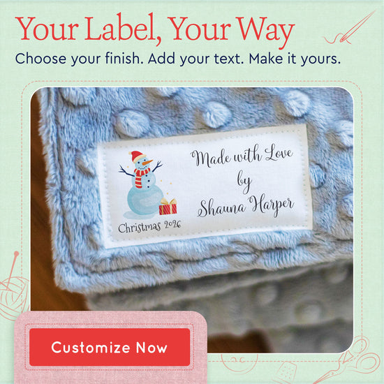Cotton Christmas Sampler Large (1.5"x3"-Cotton) custom fabric labels for handmade items