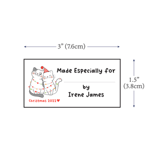 Cotton Christmas Cats Fill in Tags (1.5"x3"-Cotton) custom fabric labels for handmade items