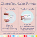 Cotton Rainbow Handmade with Love (2"x1"-Cotton) custom labels for handmade items custom fabric tags for handmade items handmade item tags