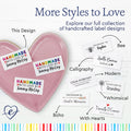 Cotton Rainbow Handmade with Love (2"x1"-Cotton) custom labels for handmade items custom fabric tags for handmade items handmade item tags