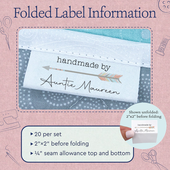 Cotton Boho Arrow (2"x1"-Cotton) custom product labels fabric tags