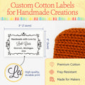 Cotton Swirl Accent Border (2"x3" Cotton - 12 labels/set) custom quilt labels quilt label ideas quilt label sayings
