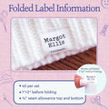 Cotton Small Square Text Tags (1"x1"-Cotton) custom ribbon with logo ribbon logo print logo on fabric