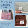 Cotton Small Square Text Tags (1"x1"-Cotton) custom ribbon with logo ribbon logo print logo on fabric