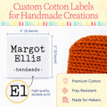 Cotton Small Square Text Tags (1"x1"-Cotton) custom ribbon with logo ribbon logo print logo on fabric
