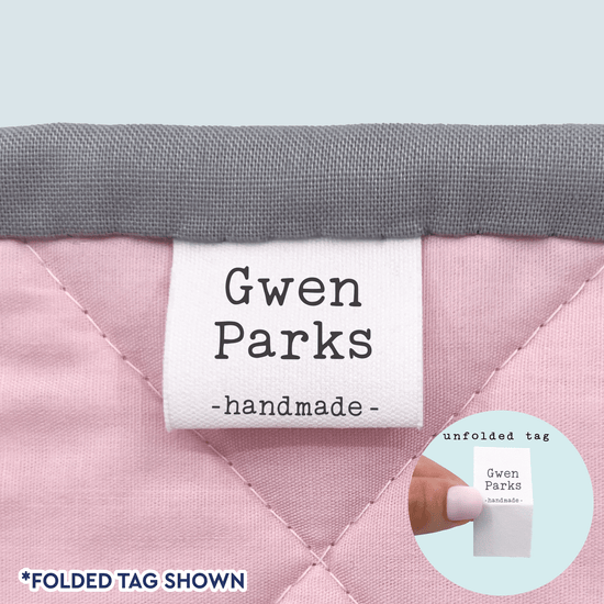 Cotton Small Square Text Tags (1"x1"-Cotton) custom product labels fabric tags