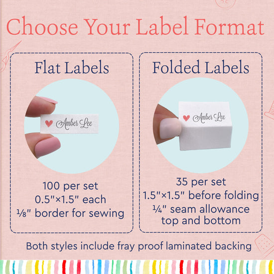 Cotton Tiny Heart Labels (0.5"x1.5"-Cotton) custom shirt tags tags for clothing apparel labels