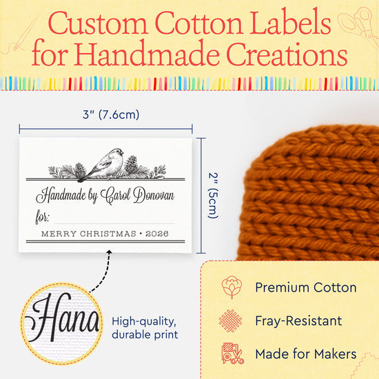 Cotton Winter Birds with Fill in Blanks (2"x3" Cotton - 12 labels/set) diy tags for handmade items personalised tags for crafts handmade tags