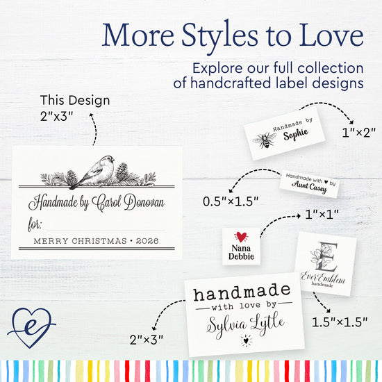 Cotton Winter Birds with Fill in Blanks (2"x3" Cotton - 12 labels/set) diy tags for handmade items personalised tags for crafts handmade tags