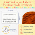 Cotton Double heart border with Fill in Blanks (2"x3" Cotton - 12 labels/set) embroidered labels for quilts handmade quilt labels making quilt labels how to make quilt labels