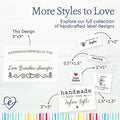 Cotton Double heart border with Fill in Blanks (2"x3" Cotton - 12 labels/set) embroidered labels for quilts handmade quilt labels making quilt labels how to make quilt labels