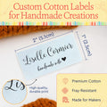 Cotton Handmade With Love (2"x1"-Cotton) fabric label printers clothing labels clothing tags