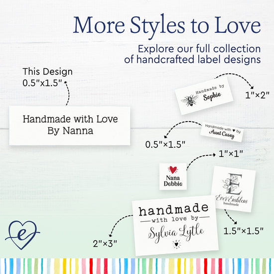 Cotton Two Line Tiny Labels (0.5"x1.5"-Cotton) fabric label printers clothing labels clothing tags