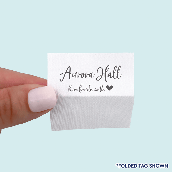 Cotton Handmade With Love (2"x1"-Cotton) custom fabric labels for handmade items