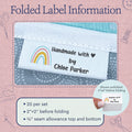 Cotton Rainbow Sewing Tags (2"x1"-Cotton) handmade labels personalized tags for handmade items custom tags for handmade items