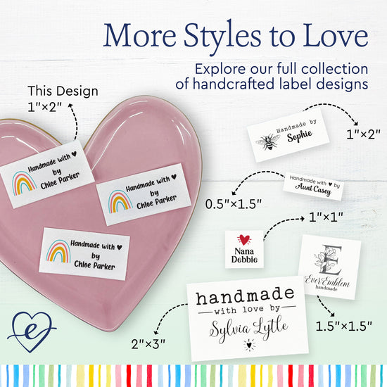 Cotton Rainbow Sewing Tags (2"x1"-Cotton) handmade labels personalized tags for handmade items custom tags for handmade items