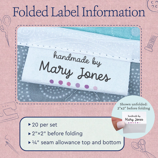 Cotton Purple Dots (2"x1"-Cotton) handmade tags for crafts labels for crafts hand made by labels