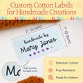 Cotton Purple Dots (2"x1"-Cotton) handmade tags for crafts labels for crafts hand made by labels