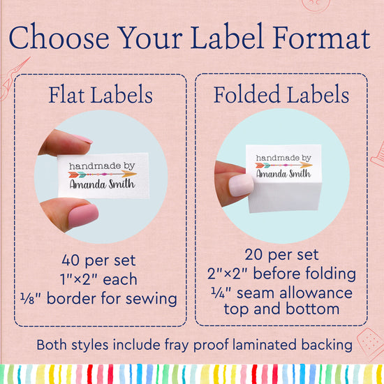 Cotton Colorful Boho Arrow (2"x1"-Cotton) handmade with love personalized labels