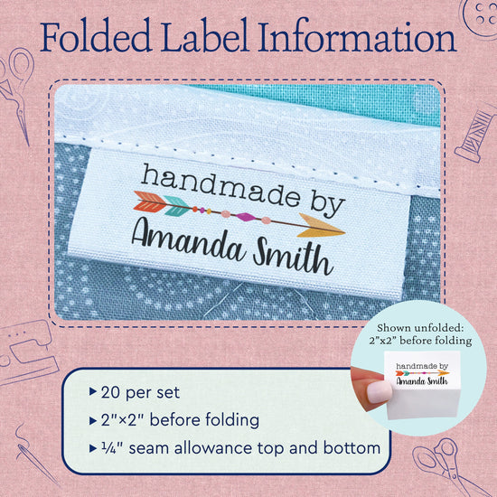 Cotton Colorful Boho Arrow (2"x1"-Cotton) handmade with love personalized labels