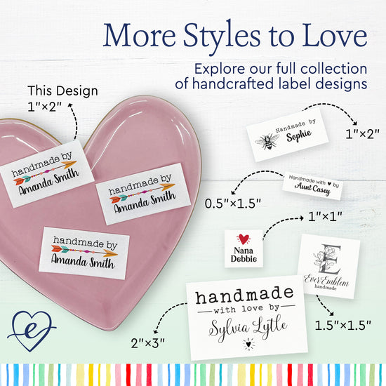 Cotton Colorful Boho Arrow (2"x1"-Cotton) handmade with love personalized labels