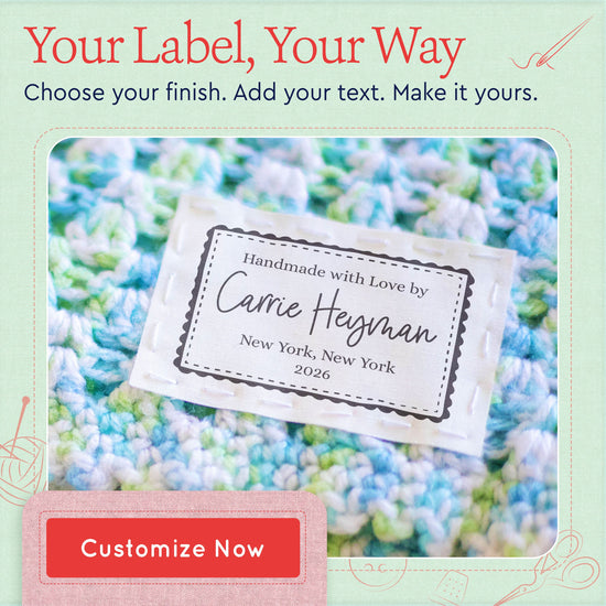 Cotton Classic Blanket Tag (2"x3"-Cotton) handmade with love personalized labels
