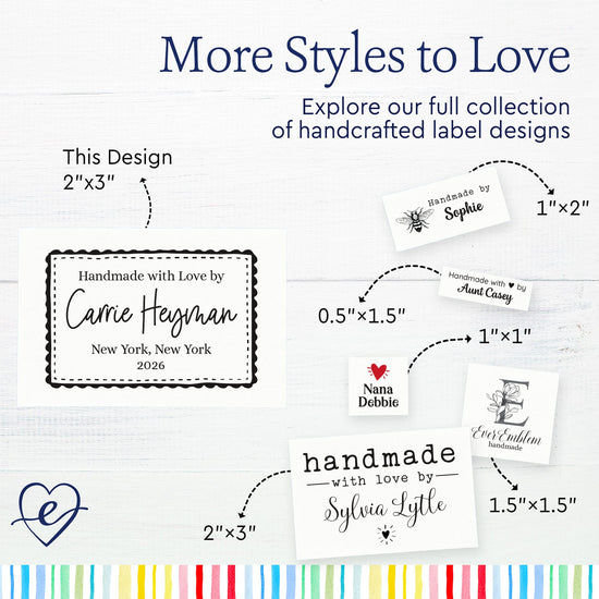 Cotton Classic Blanket Tag (2"x3"-Cotton) handmade with love personalized labels