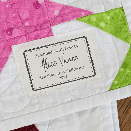 Cotton Classic Blanket Tag (2"x3"-Cotton) handmade with love personalized labels