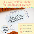 Cotton Doodle Flowers (2"x1"-Cotton) how to make a quilt label quilt tags iron on quilt labels quilt labels for sale