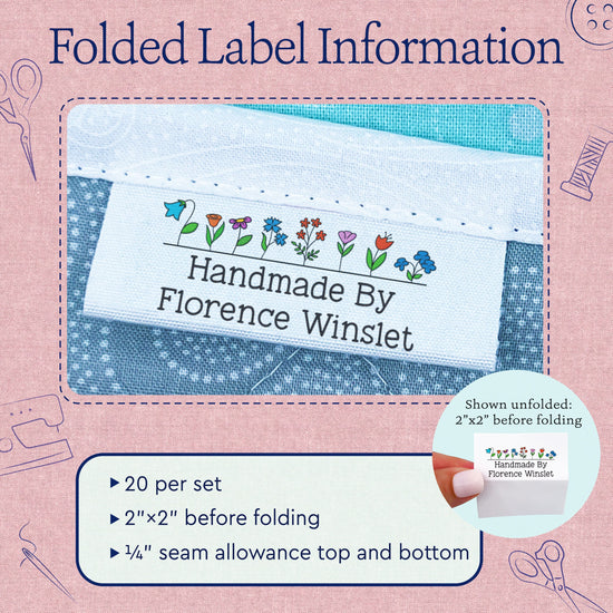 Cotton Colorful Flowers (2"x1"-Cotton) how to make a quilt label quilt tags iron on quilt labels quilt labels for sale