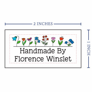 Cotton Colorful Flowers (2"x1"-Cotton) how to make a quilt label quilt tags iron on quilt labels quilt labels for sale