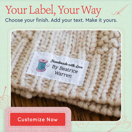 Cotton Thread Spool (2"x1"-Cotton) how to make a quilt label quilt tags iron on quilt labels quilt labels for sale