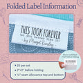Cotton This Took Forever (2"x1"-Cotton) how to make a quilt label quilt tags iron on quilt labels quilt labels for sale