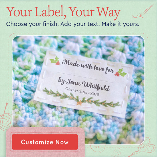 Cotton Holly and Garland with Fill in Blanks (2"x3" Cotton - 12 labels/set) iron on clothing labels iron on name labels iron on labels