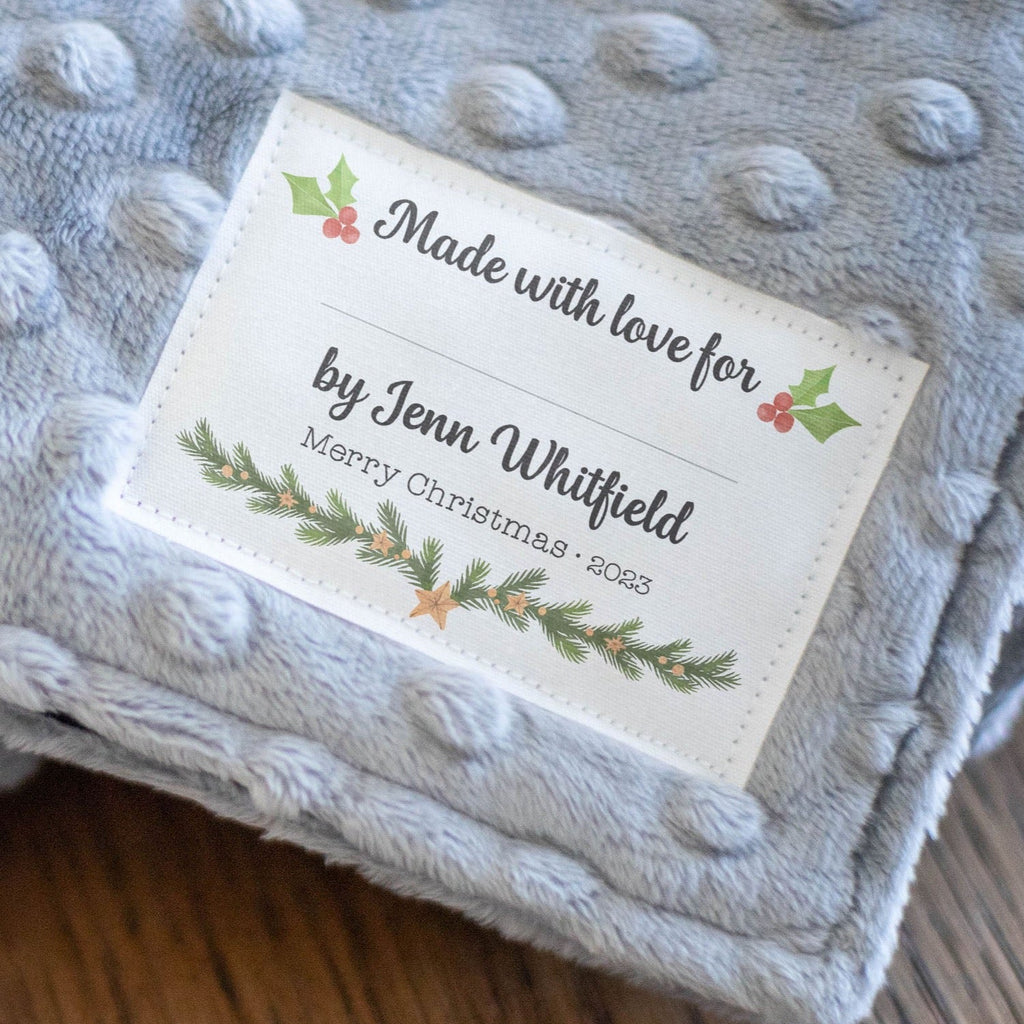 holly and garland sewing labels with fill in blanks | gift for quilters ...
