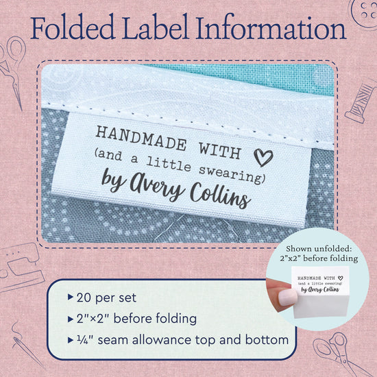 Cotton Crafted and Cursed (2"x1"-Cotton) iron on clothing labels iron on name labels iron on labels iron on labels for clothes
