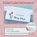 Cotton Spring Tulips (2"x1"-Cotton) iron on clothing labels iron on name labels iron on labels iron on labels for clothes