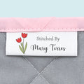 Cotton Spring Tulips (2"x1"-Cotton) iron on clothing labels iron on name labels iron on labels iron on labels for clothes