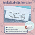 Cotton Cute Cat Labels (2"x1"-Cotton) labels for crochet items tags for crochet items crochet personalized labels handmade tags for crochet