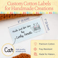 Cotton Cute Cat Labels (2"x1"-Cotton) labels for crochet items tags for crochet items crochet personalized labels handmade tags for crochet
