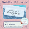 Cotton Medium Text Labels - 3 Lines (2"x1"-Cotton) labels for crochet items tags for crochet items crochet personalized labels handmade tags for crochet