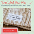 Cotton Medium Text Labels - 3 Lines (2"x1"-Cotton) labels for crochet items tags for crochet items crochet personalized labels handmade tags for crochet