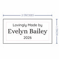 Cotton Medium Text Labels - 3 Lines (2"x1"-Cotton) labels for crochet items tags for crochet items crochet personalized labels handmade tags for crochet