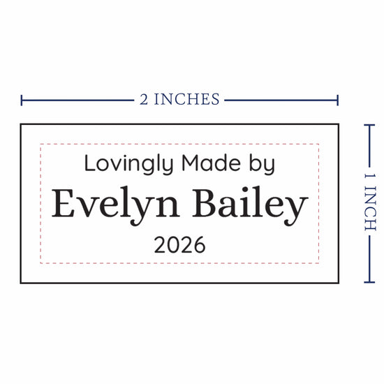 Cotton Medium Text Labels - 3 Lines (2"x1"-Cotton) labels for crochet items tags for crochet items crochet personalized labels handmade tags for crochet