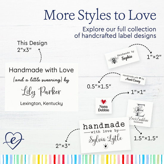 Cotton Large Text Only Label (2"x3"-Cotton) labels for handmade items