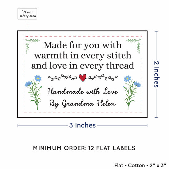 Cotton The Heartfelt Stitch (2"x3"-Cotton) labels for handmade items