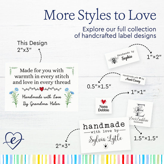 Cotton The Heartfelt Stitch (2"x3"-Cotton) labels for handmade items