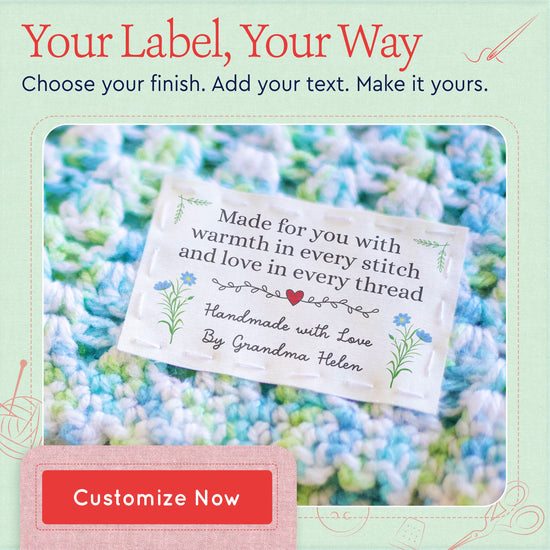 Cotton The Heartfelt Stitch (2"x3"-Cotton) labels for handmade items