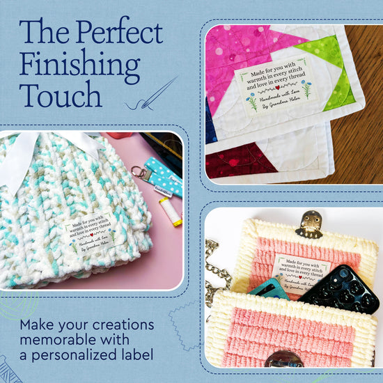 Cotton The Heartfelt Stitch (2"x3"-Cotton) labels for handmade items