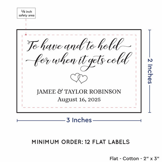 Cotton To have and to Hold (2"x3"-Cotton) labels for handmade items